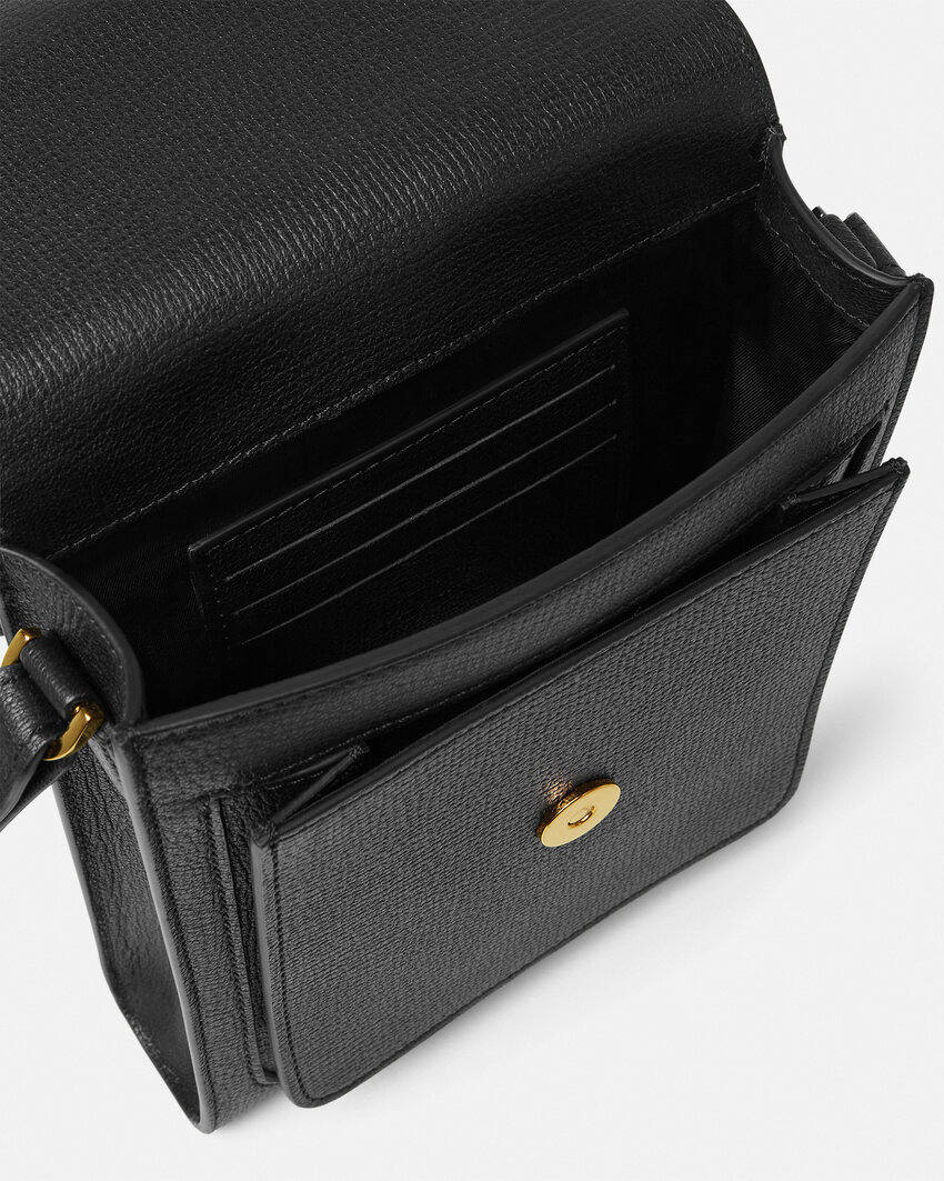 Versace Medusa Biggie Messenger Bag In Black
