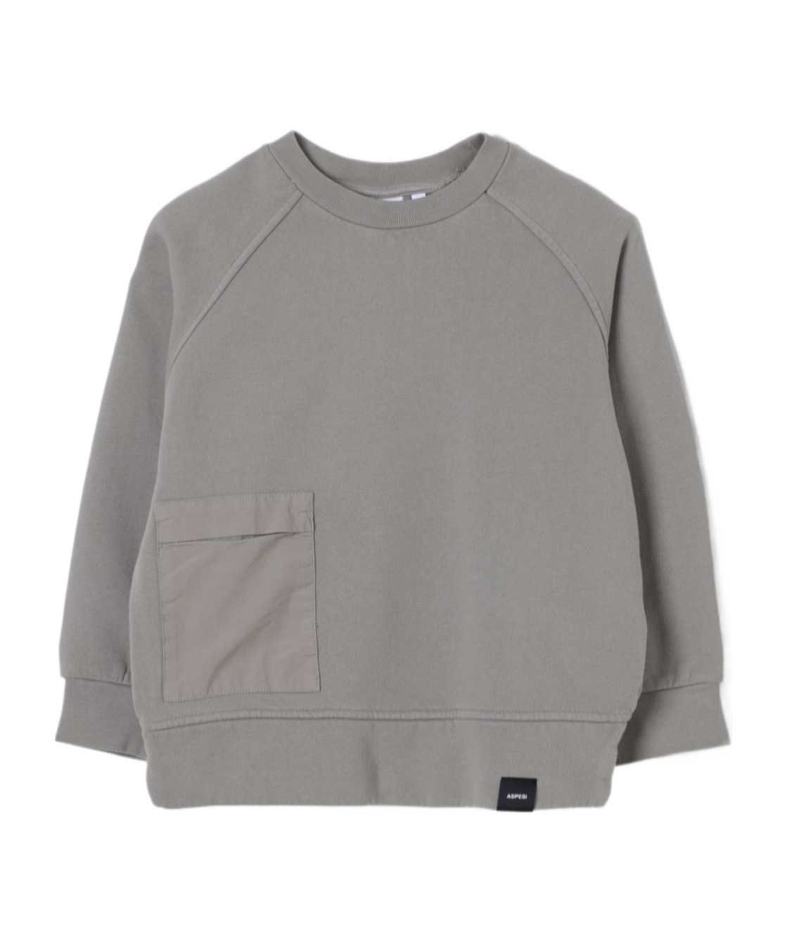 Aspesi Logo-tab Cotton Sweatshirt In Gray