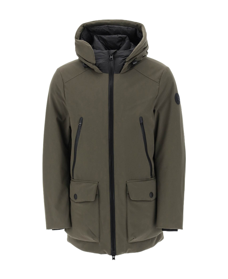 Woolrich Hooded Zip-fastening Parka Coat In Gray