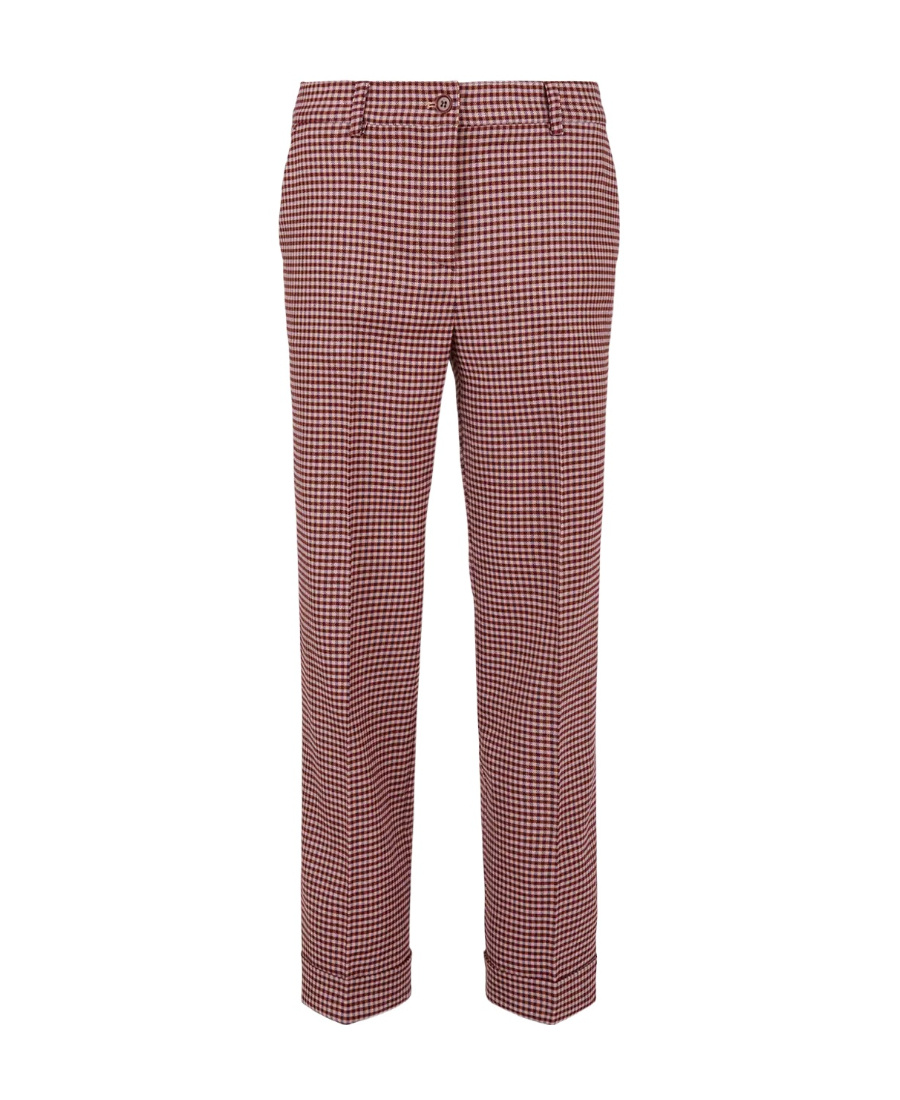 P.a.r.o.s.h Checkered Straight Tube Casual Pants In Brown