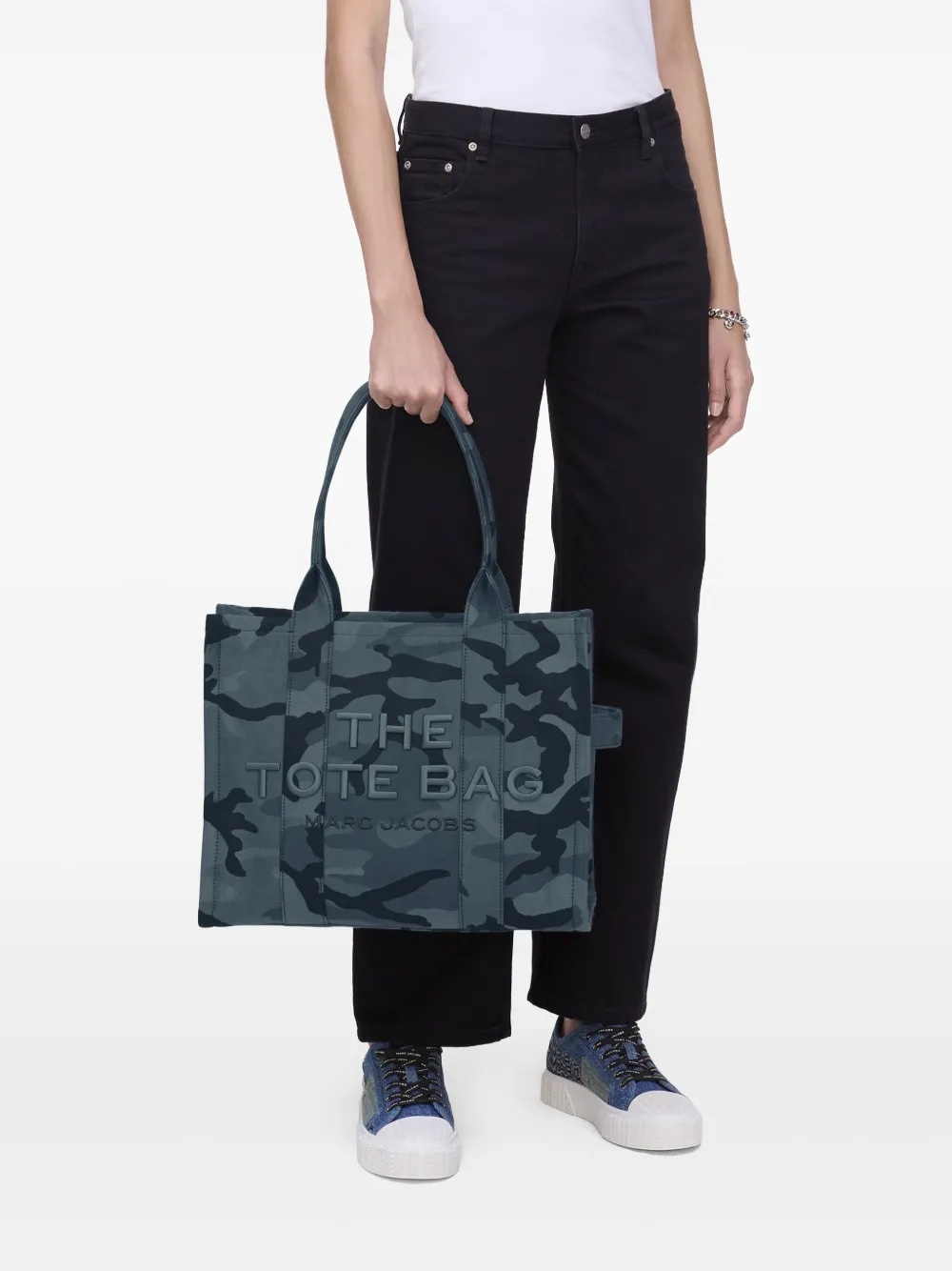 Marc Jacobs The Medium Tote Bag Camouflage In Blue In Green