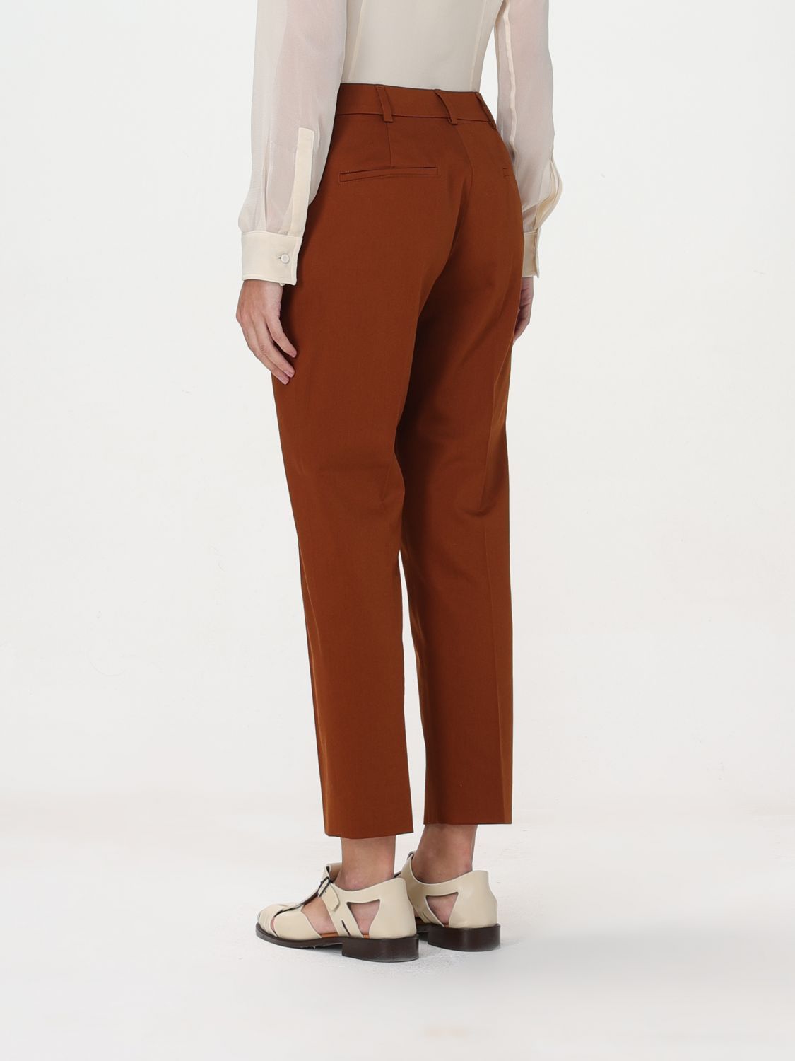 Max Mara Tapered Cropped Trousers In Brown