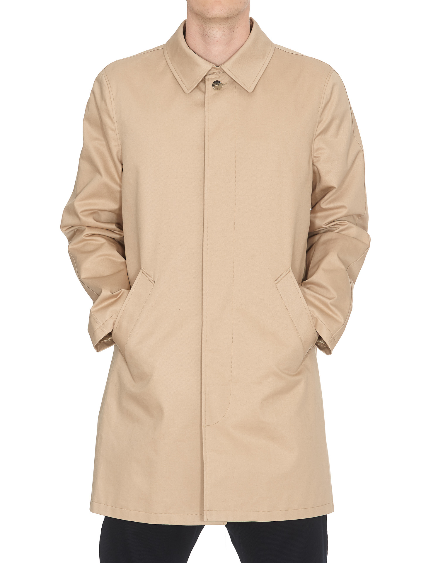 Shop Apc Ville Cotton Raincoat In Nude