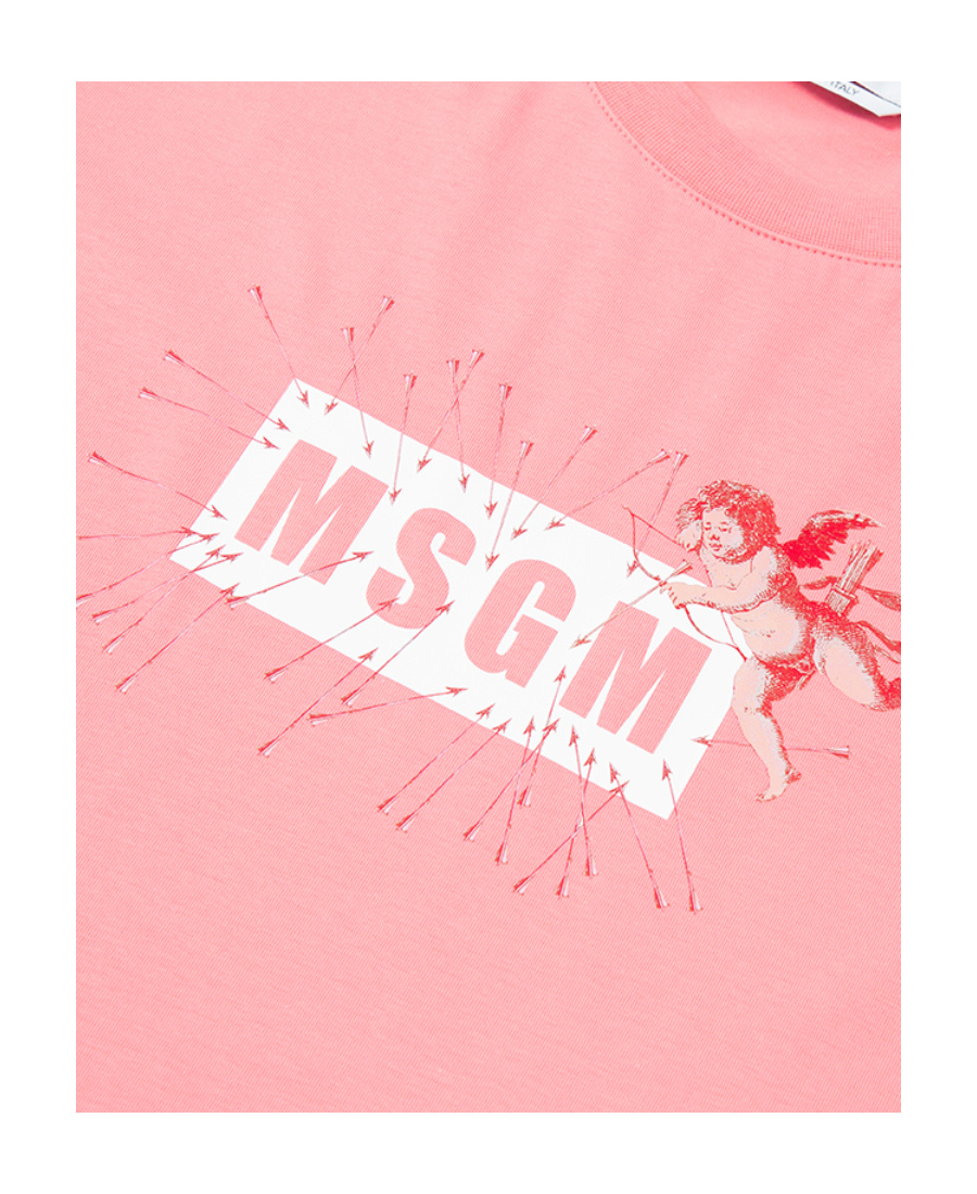 Msgm Logo Short-sleeved T-shirt In Pink