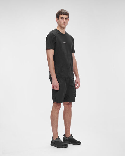 C.p. Company Logo-badge Track Shorts In Black