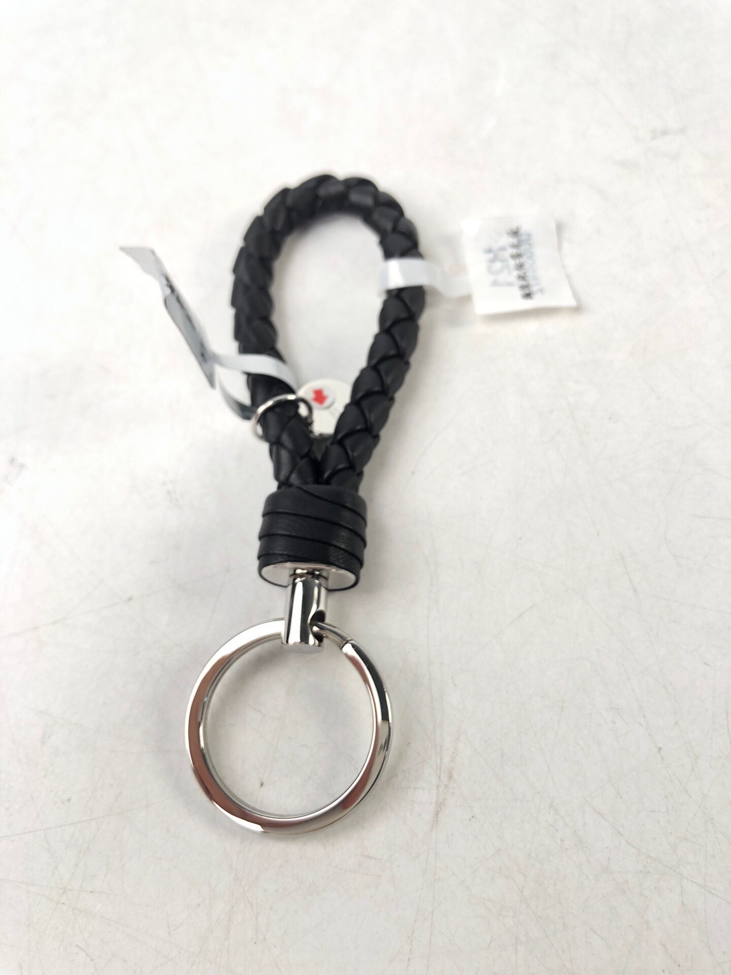 Shop Bottega Veneta Weave A Key Ring In Black