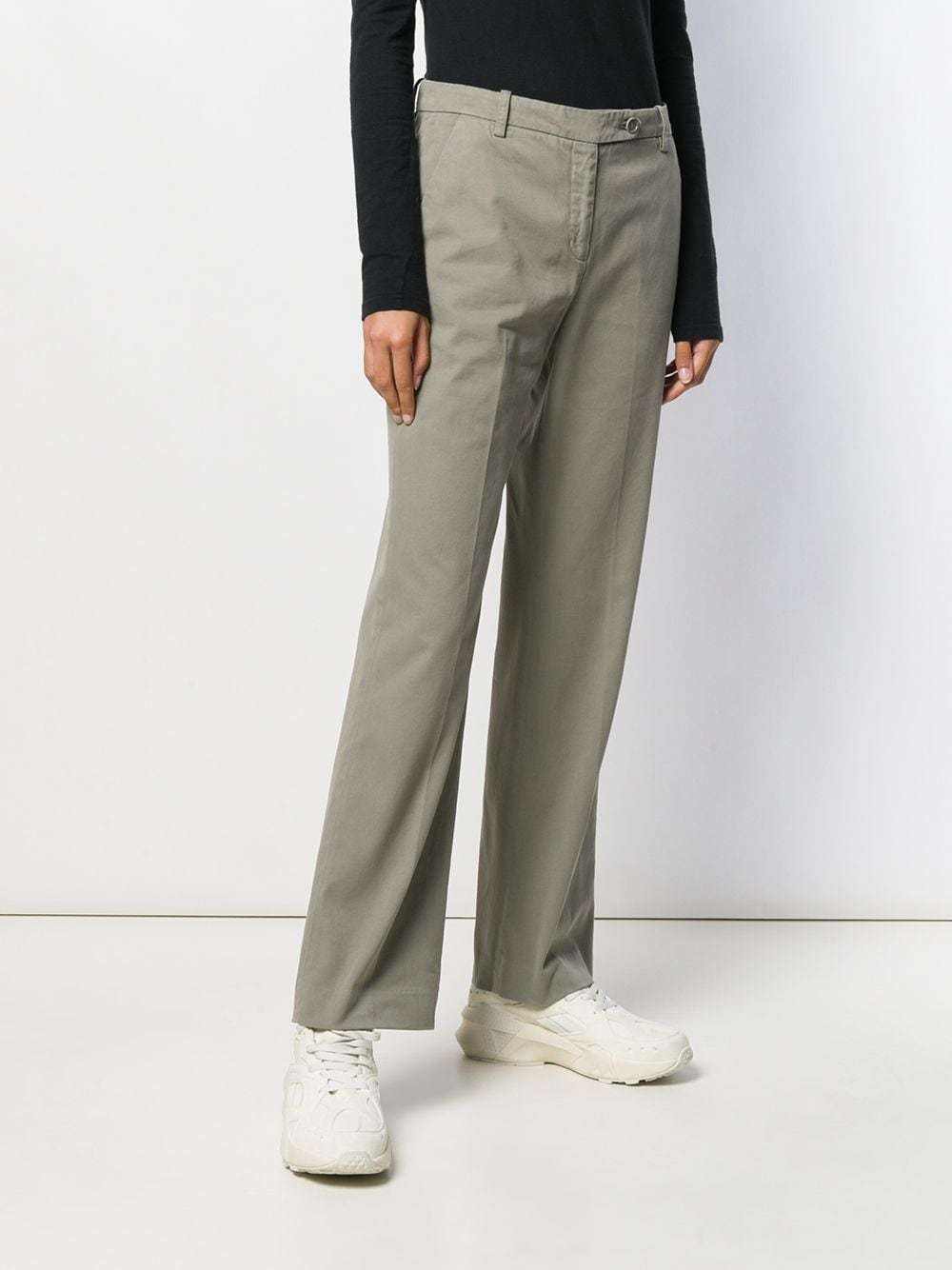Aspesi Low-waist Flared Trousers In Green