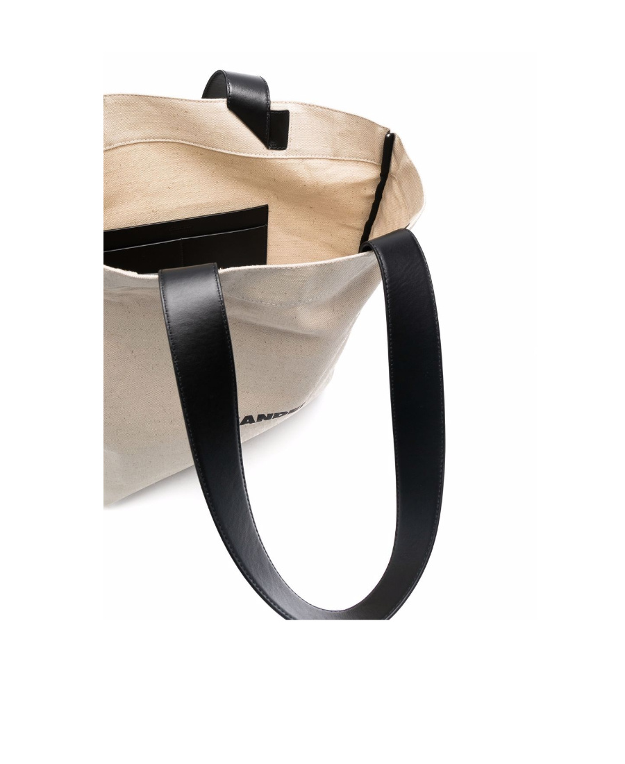 Jil Sander Large Flat Shopper Shoulder Bag In Nude
