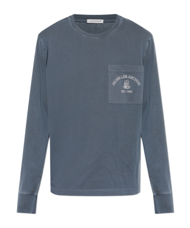 Moncler Long-sleeved T-shirt In Blue