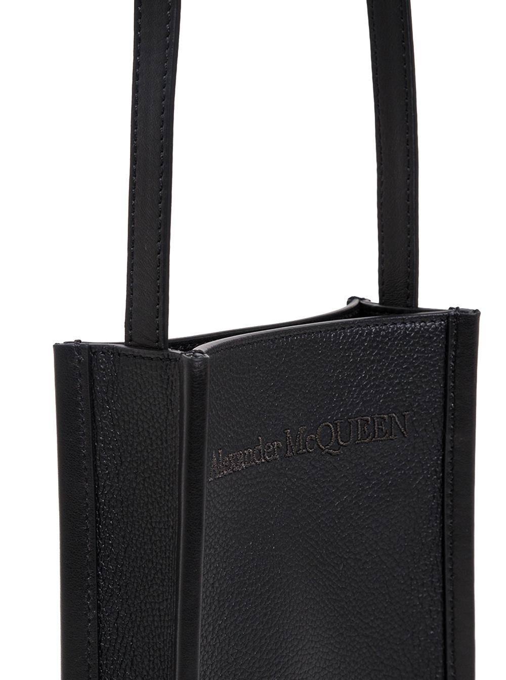 Alexander Mcqueen Embroidered Logo Messenger Bag In Black