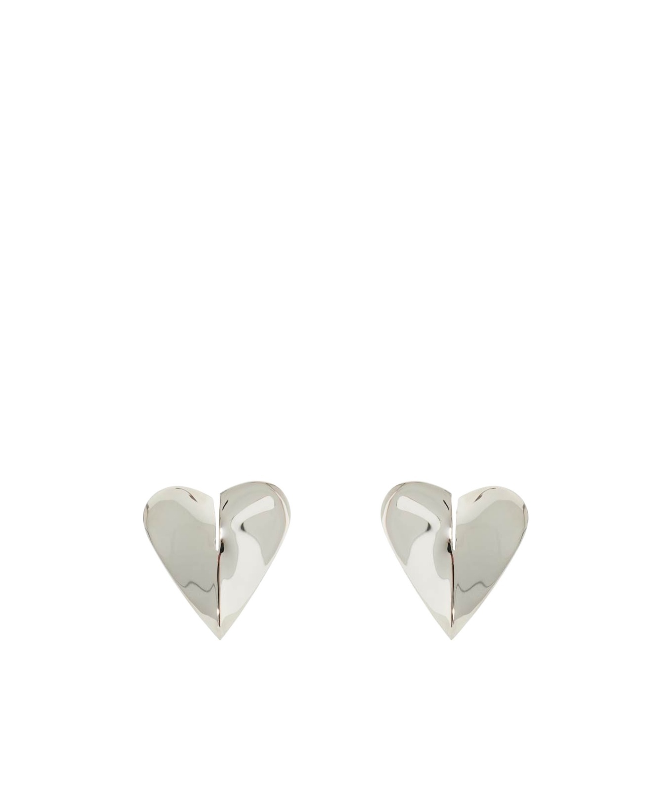 Alaïa Alaia Le Coeur Torn Silver Earrings Women In White