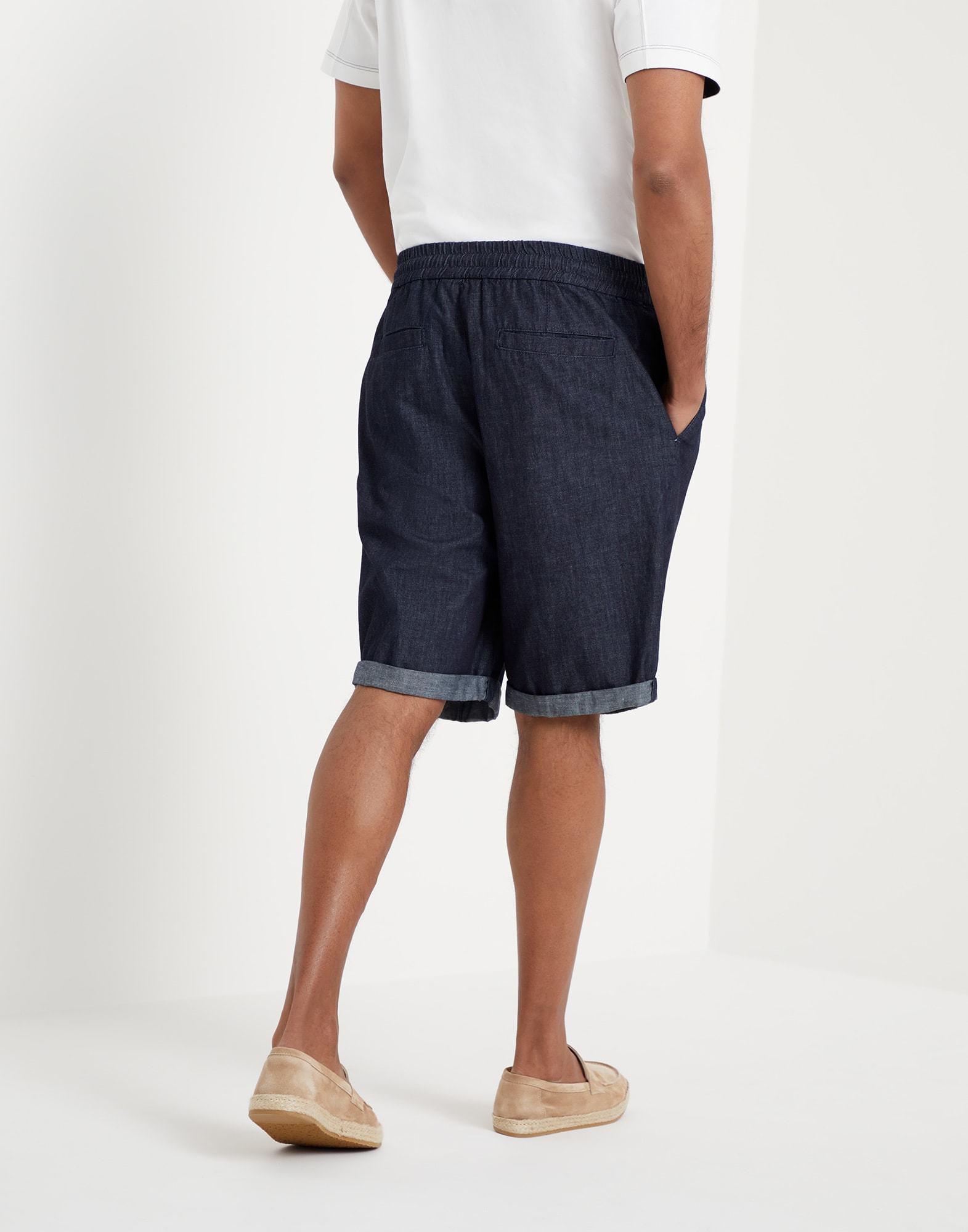 Brunello Cucinelli Drawstring-waist Denim Shorts In Black