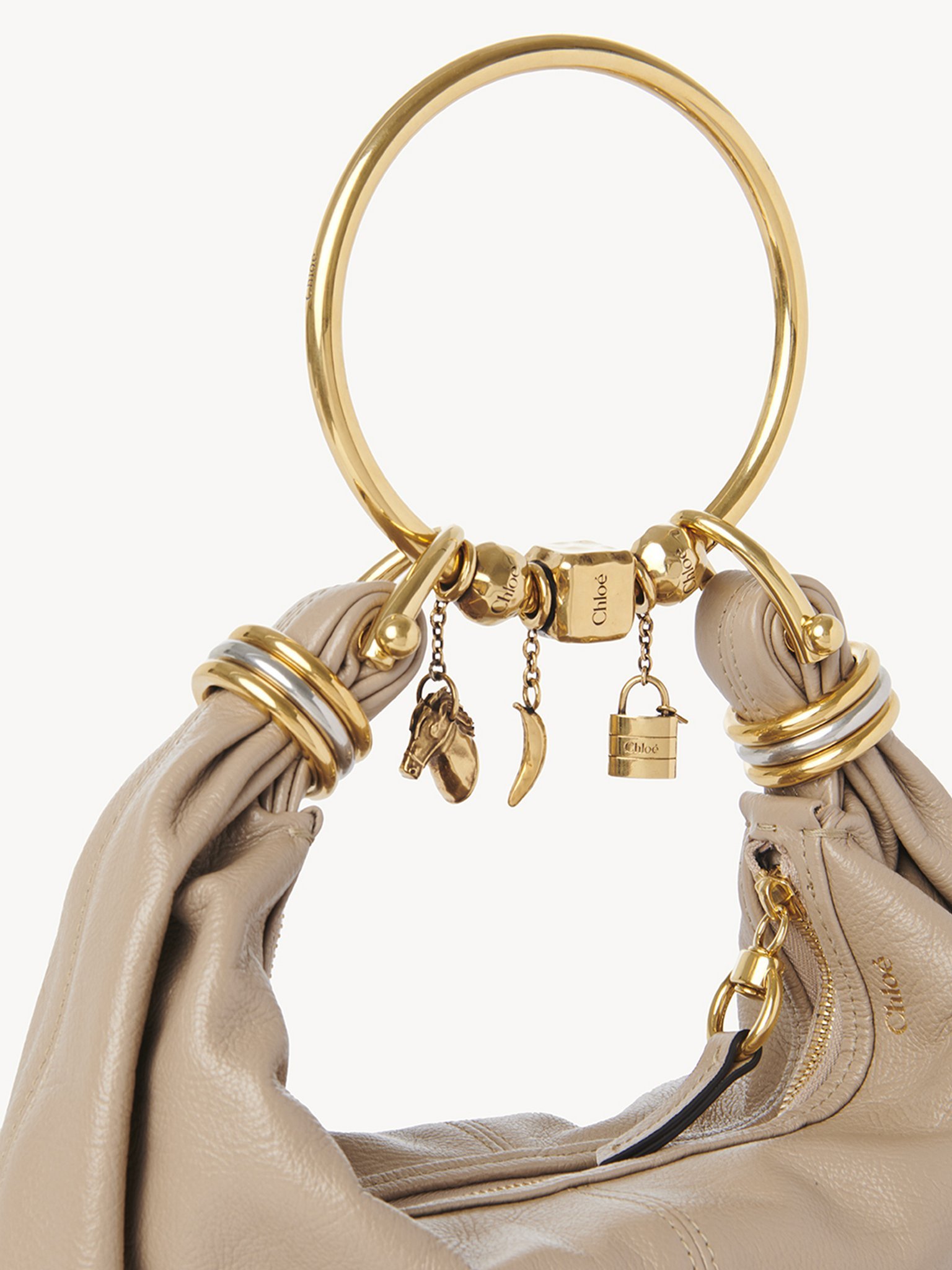 Chloé Dice Bracelet Bag Pendant In Nude