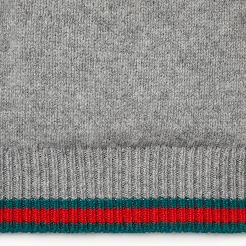 Gucci Wool And Cashmere Cardigan With Web In Multi