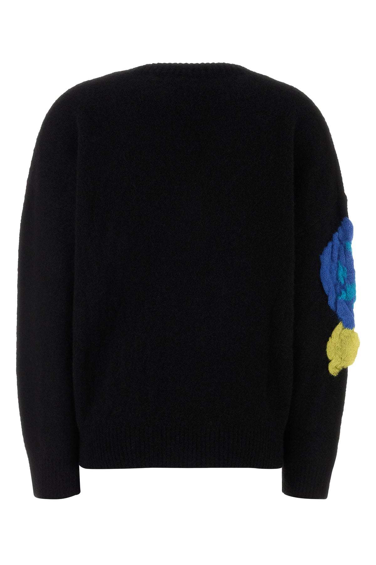 Blumarine Stretch Nylon Blend Floral Cardigan In Black
