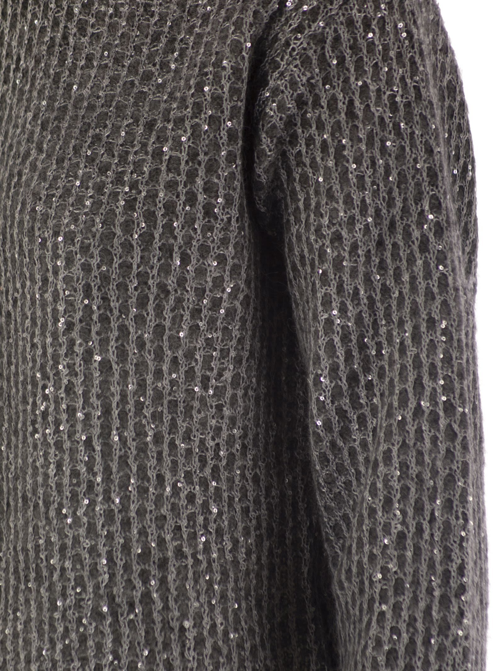 Herno Alpaca And Wool Crewneck Sweater In Gray