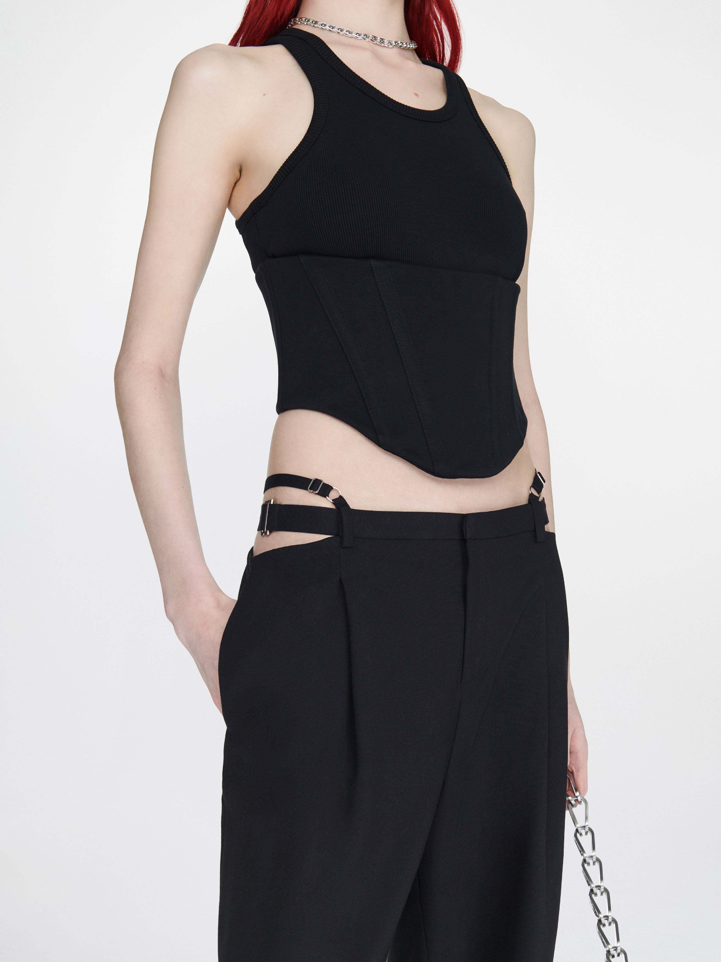 Dion Lee Float Corset-style Top In Black
