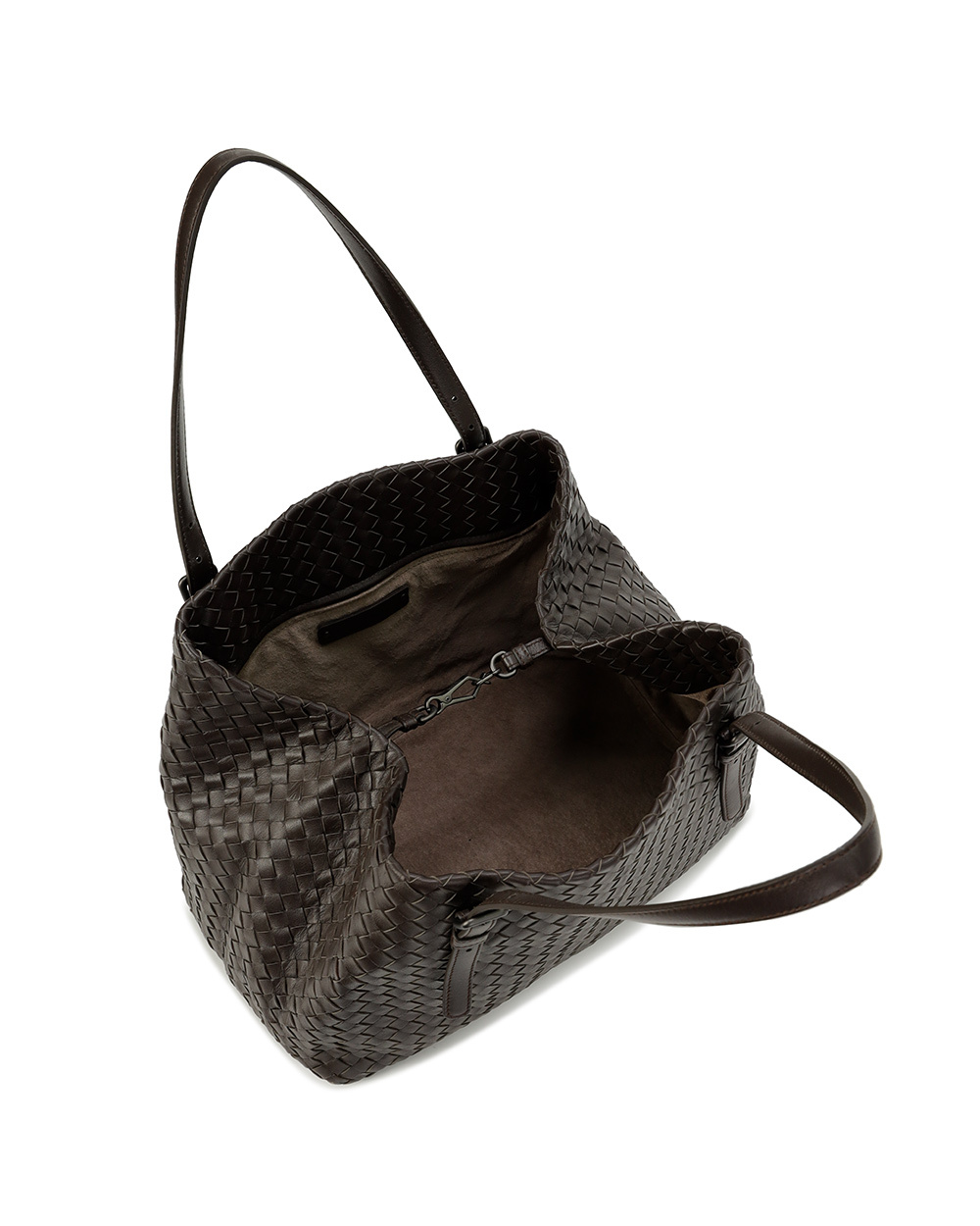 Bottega Veneta Trumpet Woven Handbag In Brown