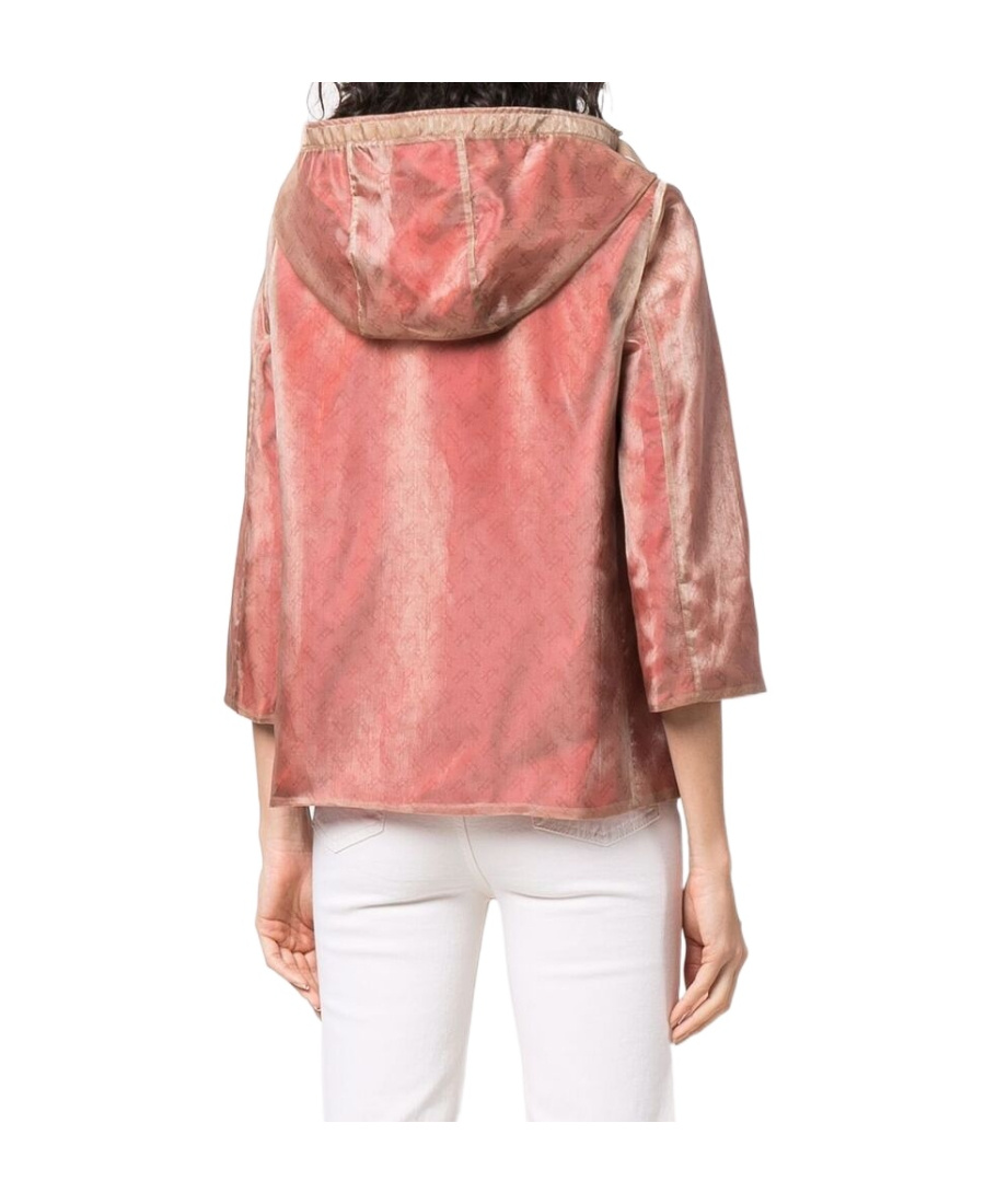 Herno Velour Zip-up Hoodie In Pink