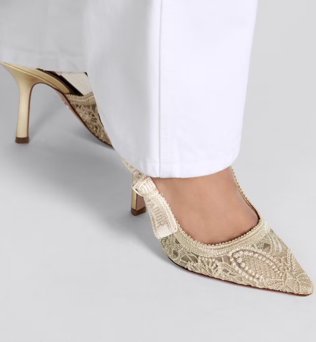 Dior Logo High-heeled Sandals In Nude