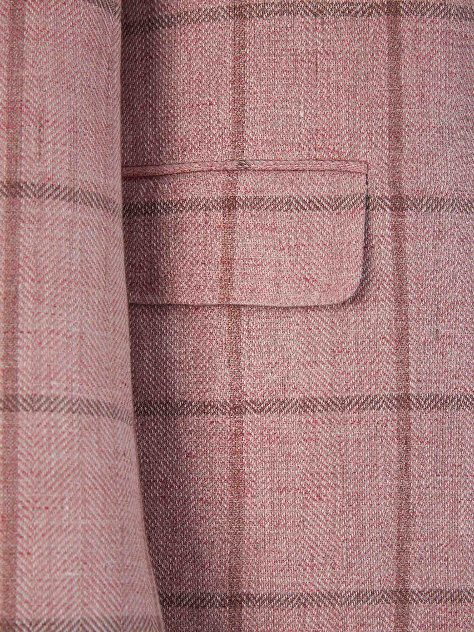 Canali Checked Blazer In Nude