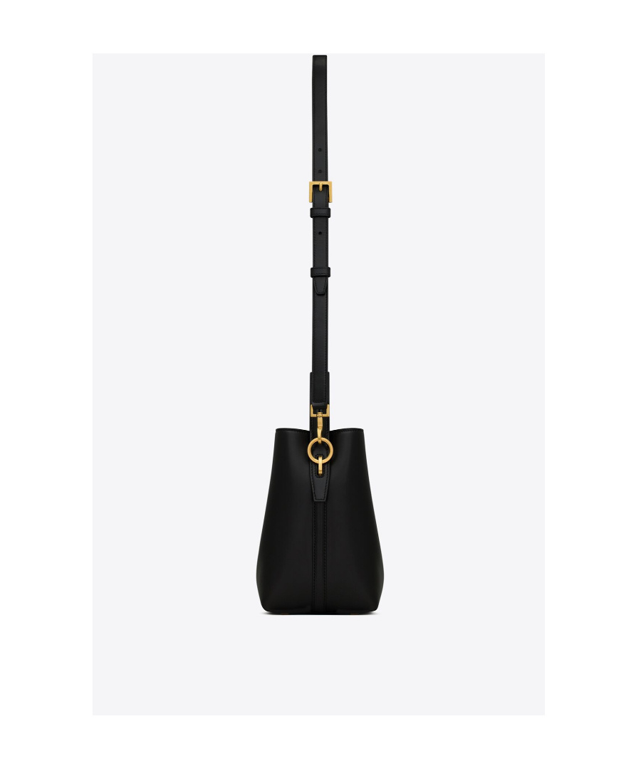 Saint Laurent Le 37 Ysl Bucket Bag In Smooth Leather In Black
