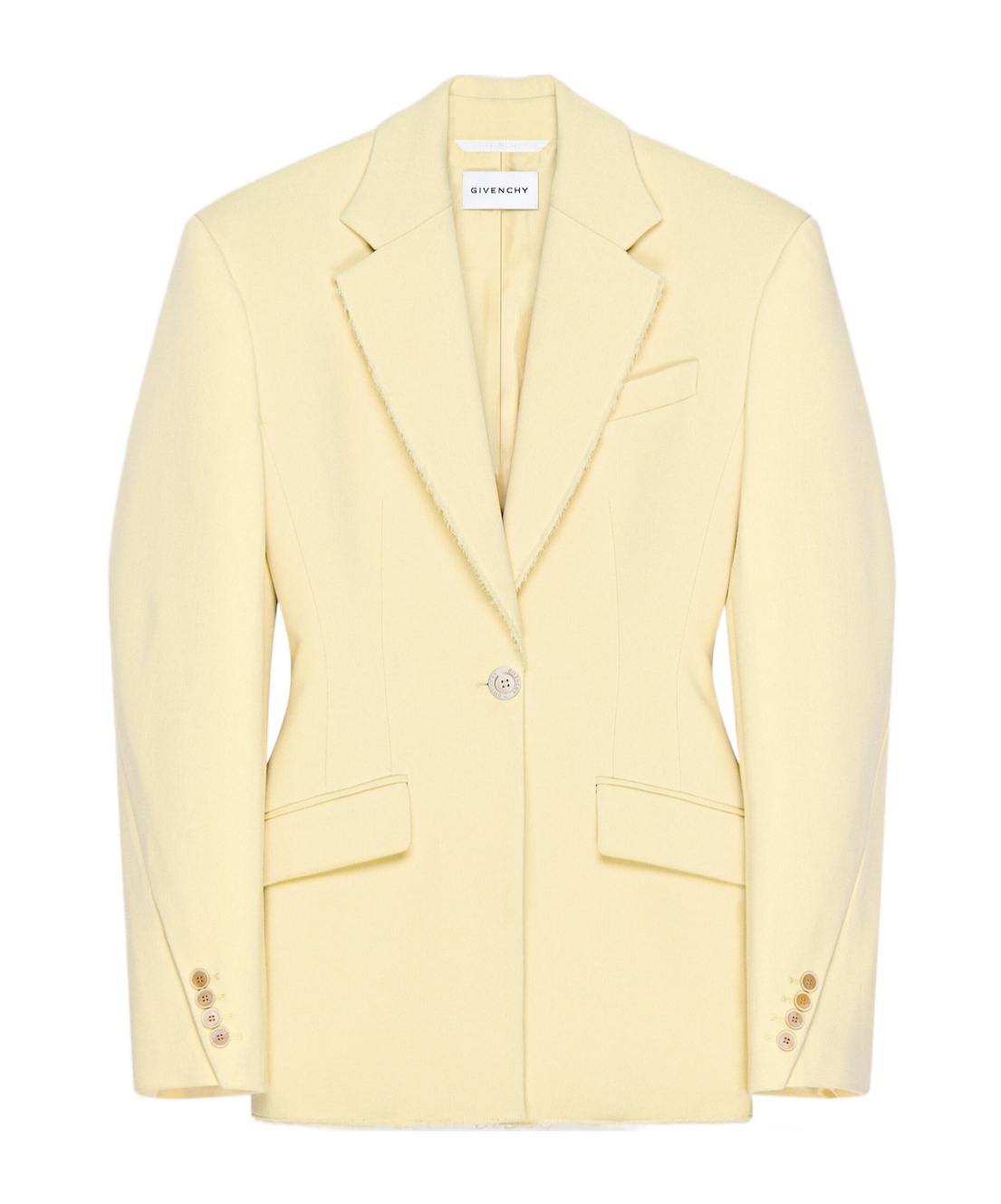 Givenchy Single-breasted Cocoon Jacket In Wool In Yellow