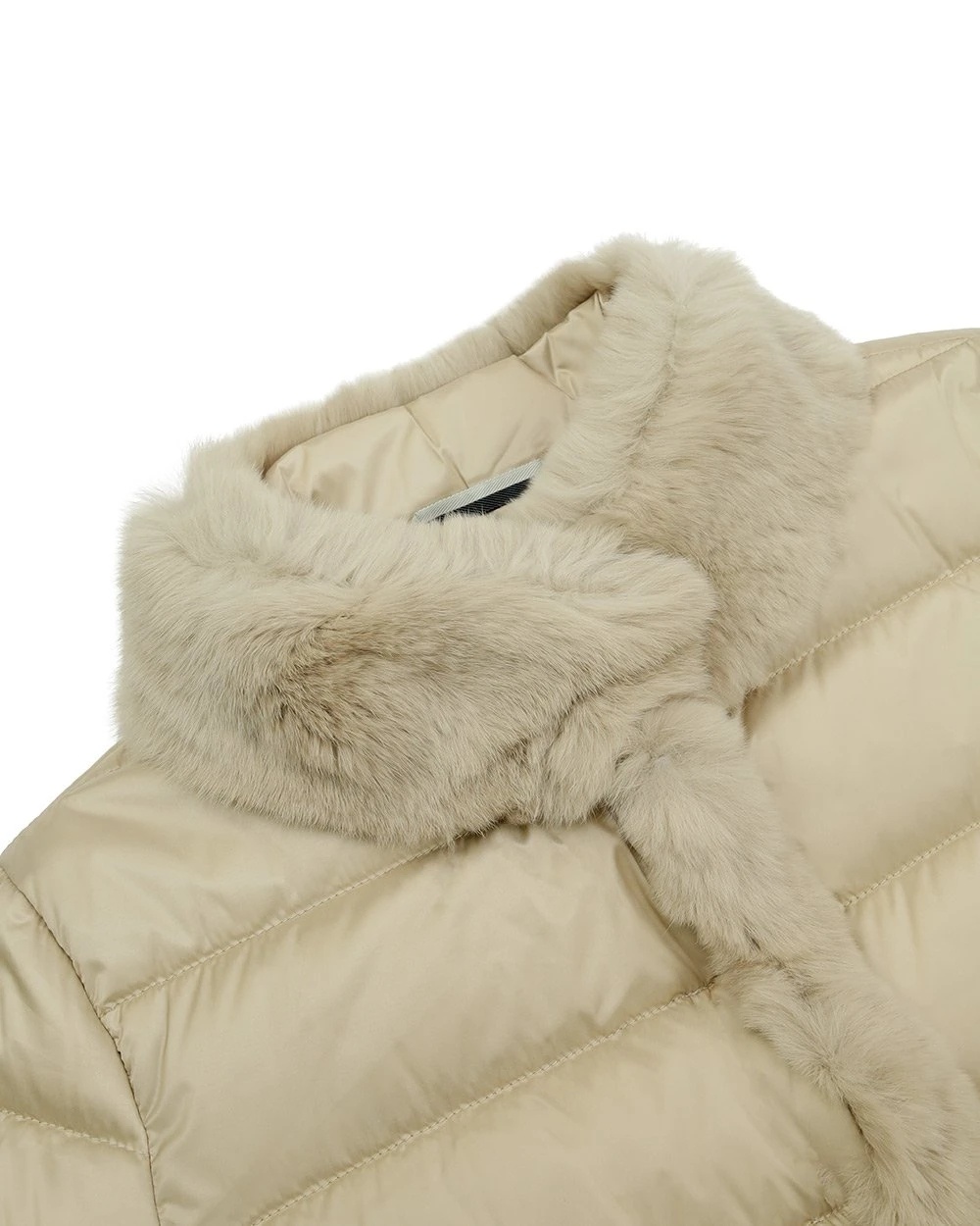 Weekend Max Mara Logo Quilted Down Jacket In Nude