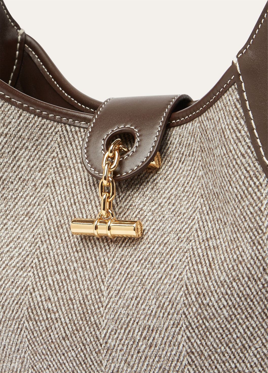 Loro Piana Medium Bobbin Bag In Natural Brown/dark Chocolate Licorice/sun Gold