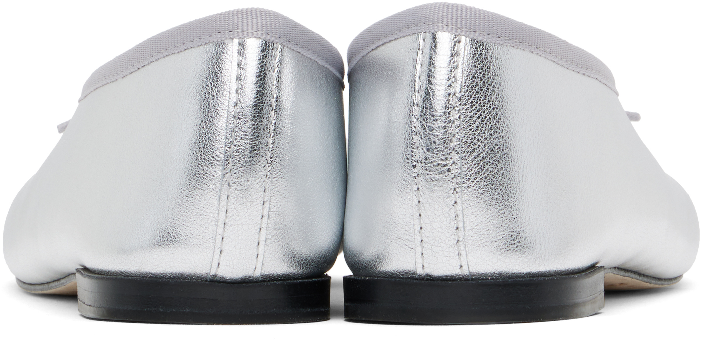 Marine Serre Silver Repetto Edition Lilouh Soft Nappa Ballerina Flats