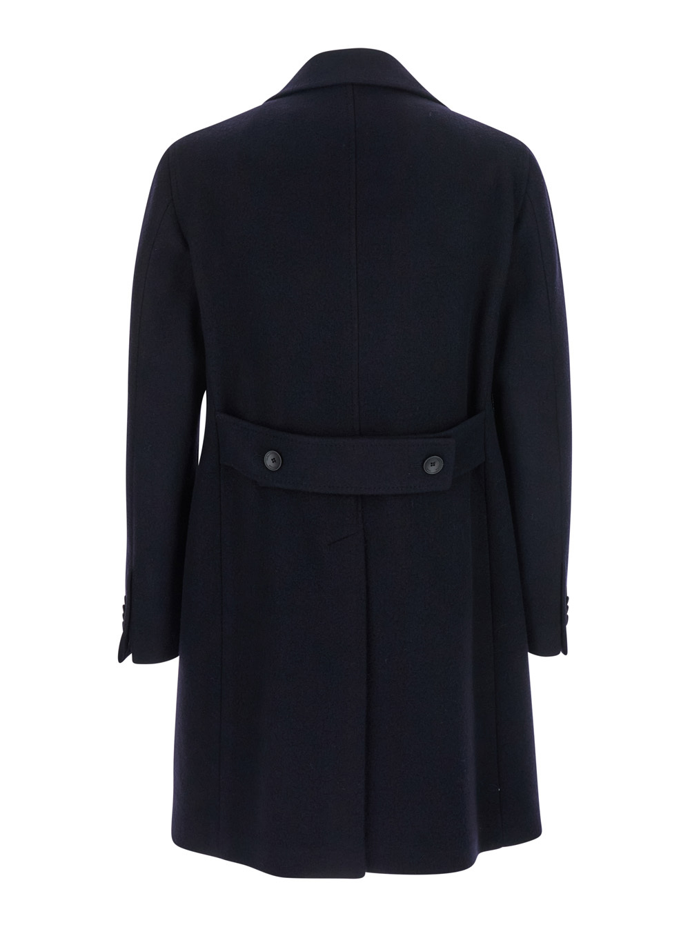 Tagliatore 'arden' Blue Long Double-breasted Coat In Black