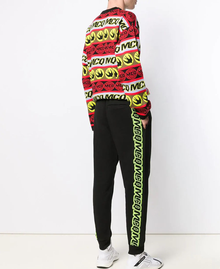 Mcq By Alexander Mcqueen Logo Ribbon Sweatpants In Black