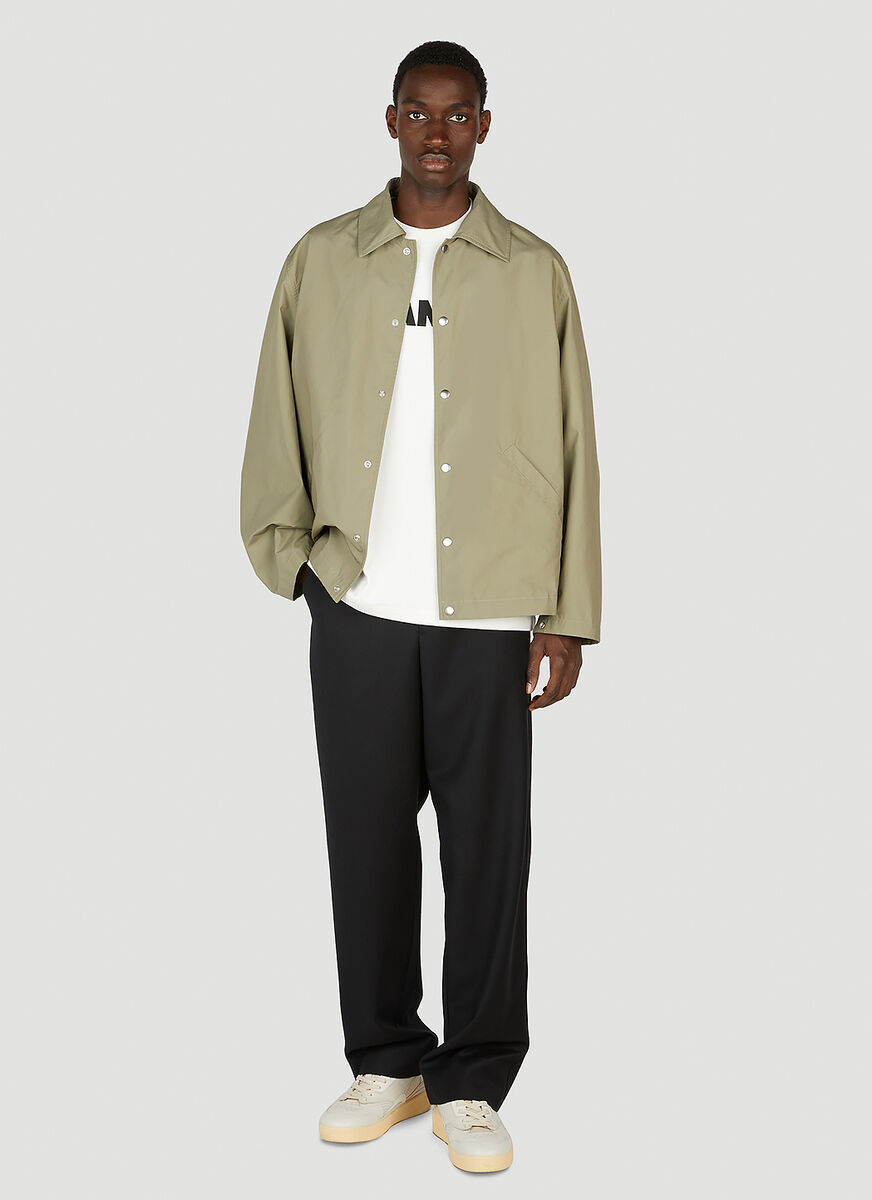 Jil Sander Khaki Printed Jacket In Green