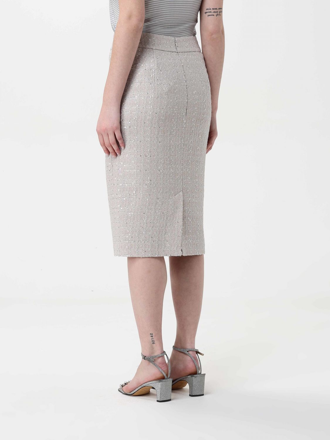 EMPORIO ARMANI TWEED MIDI SKIRT