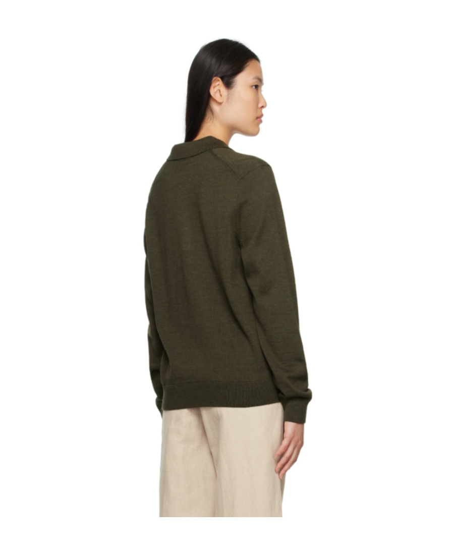 MAISON KITSUNÉ KNITTED LONG-SLEEVED POLO SHIRT