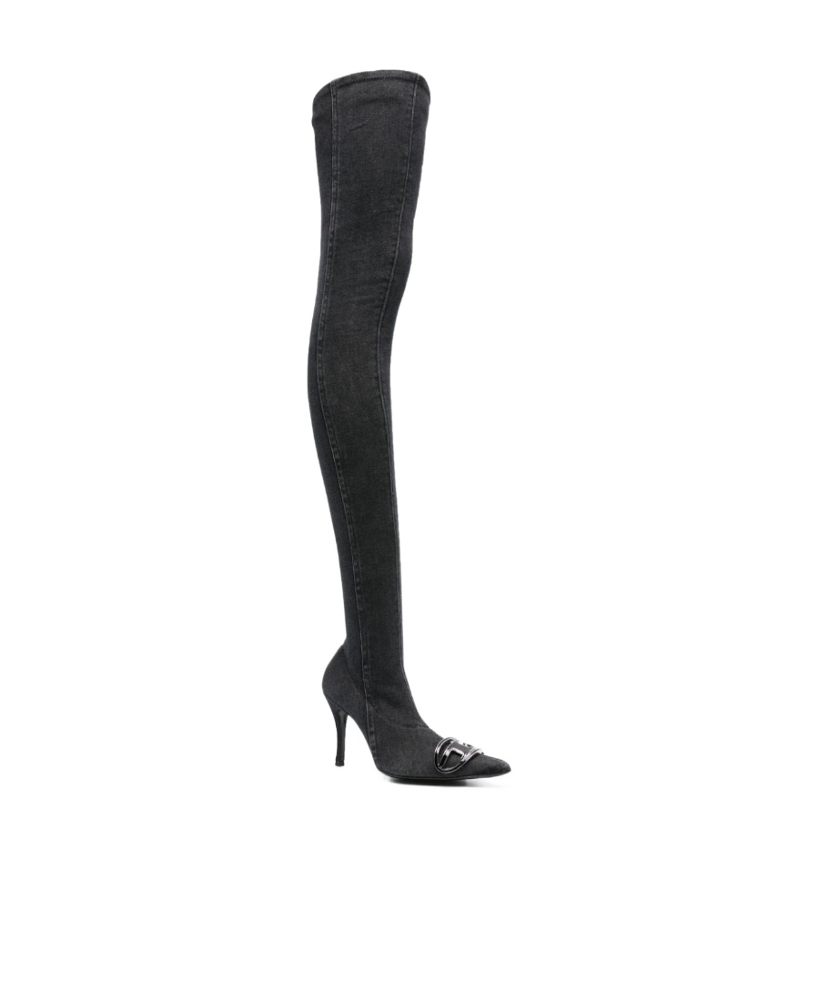 DIESEL 90MM THIGH-HIGH DENIM BOOTS