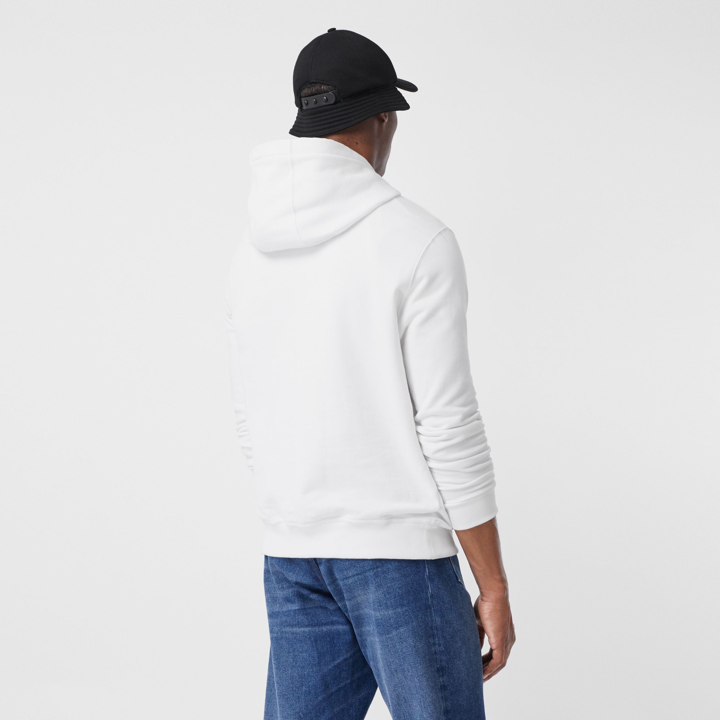 Burberry Logo Hooded Sweater In White