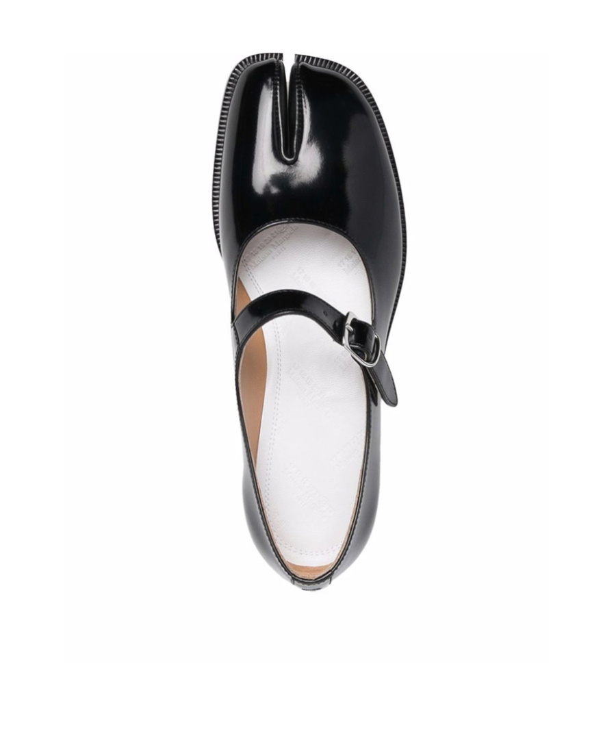Shop Maison Margiela Tabi Leather Mary Jane Shoes In Black