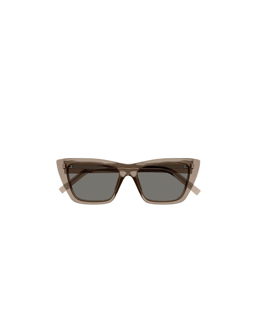Saint Laurent Logo-lettering Cat-eye Sunglasses In Gray