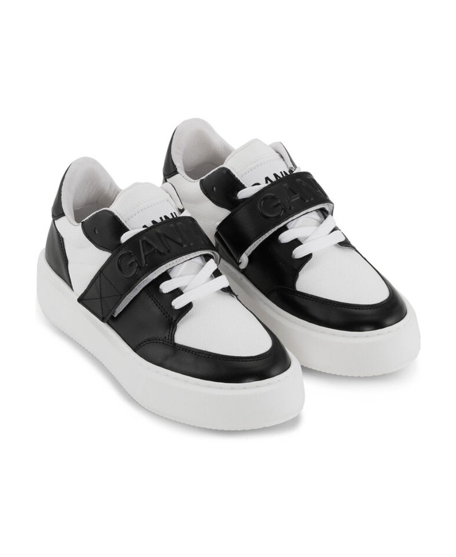 Ganni Logo-embossed Low-top Sneakers In White