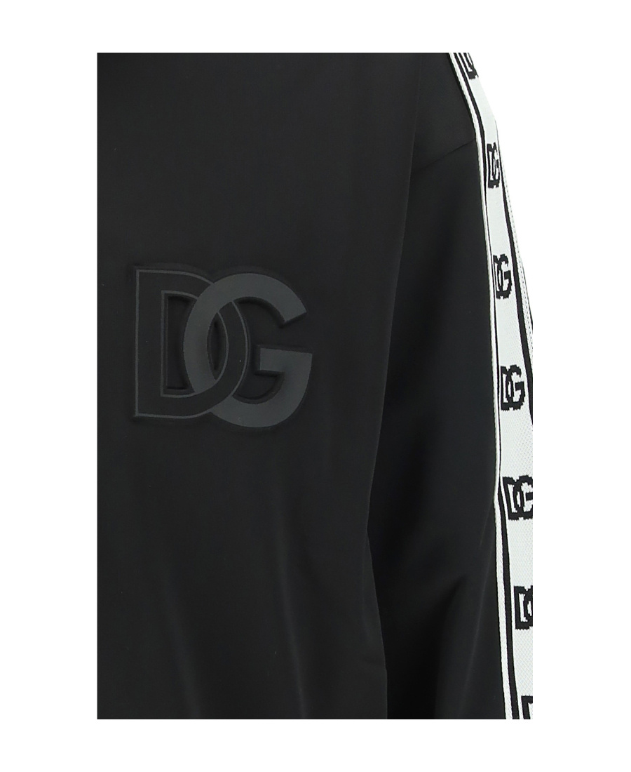 Dolce & Gabbana Logo Panel Bomber Jacket In Black