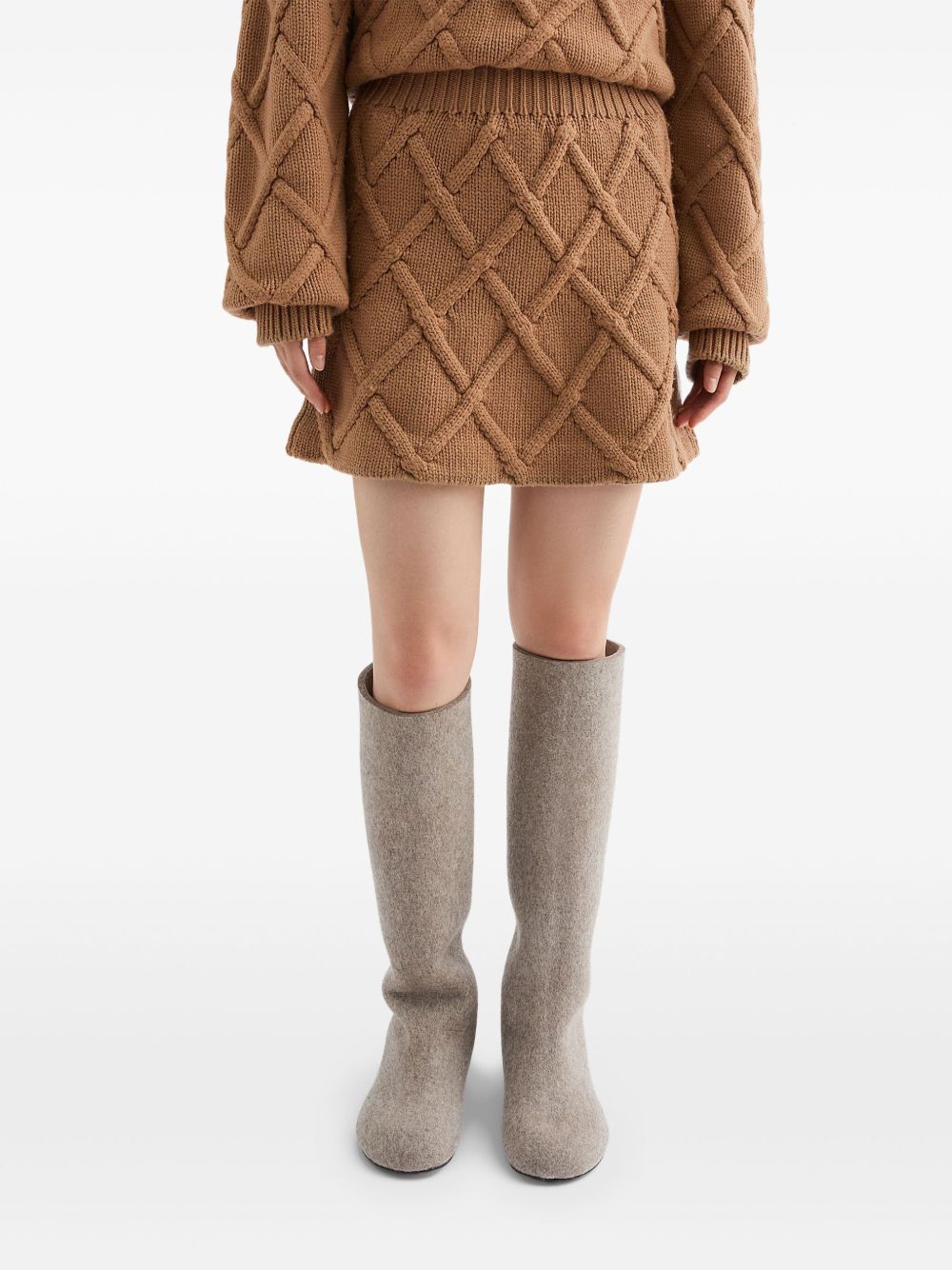 Jil Sander Wool Knit Mini Skirt In Multi