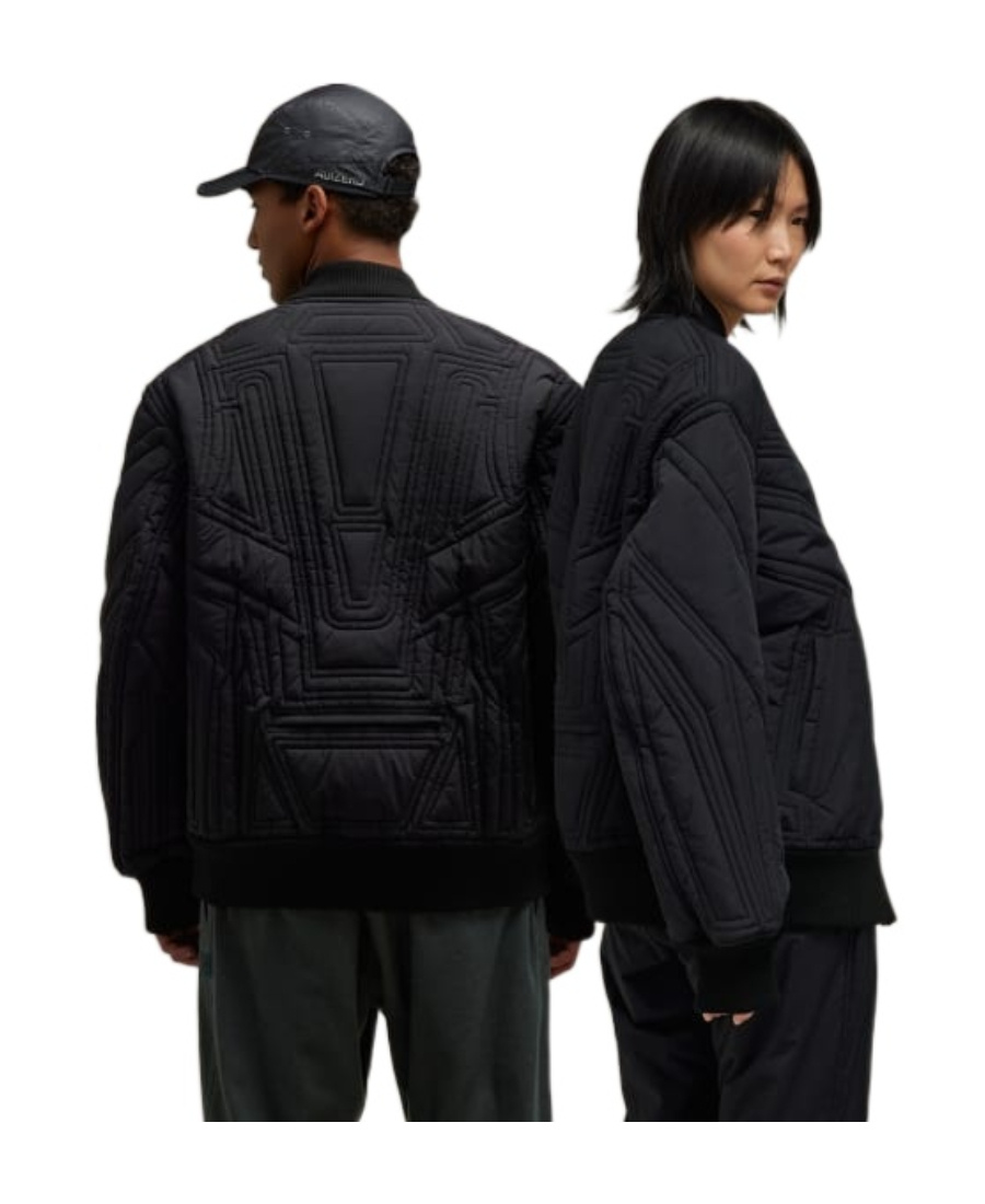 Y-3 Quilted Zip-up Bomber Jacket In Black