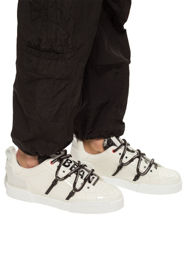 Dolce & Gabbana Dolce And Gabbana White Insert Portofino Sneakers In White