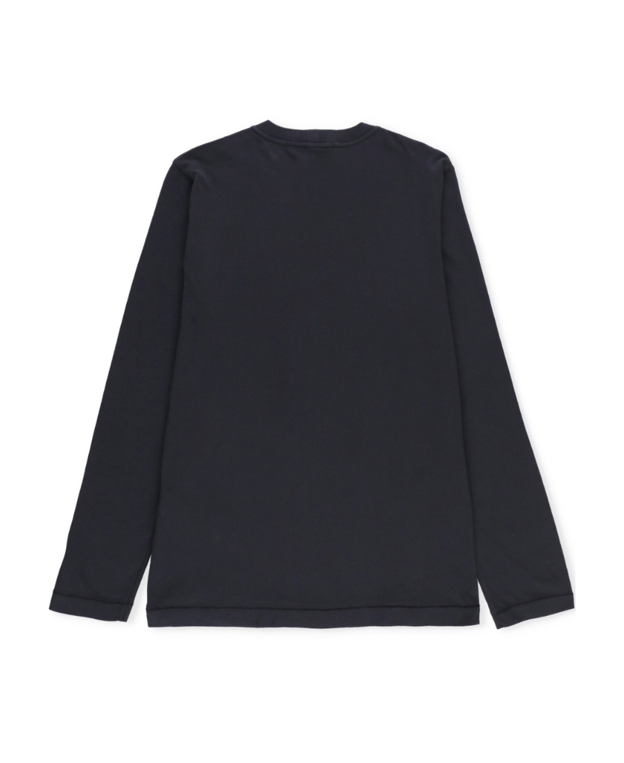Stone Island Logo Patch Long-sleeved T-shirt In Blue