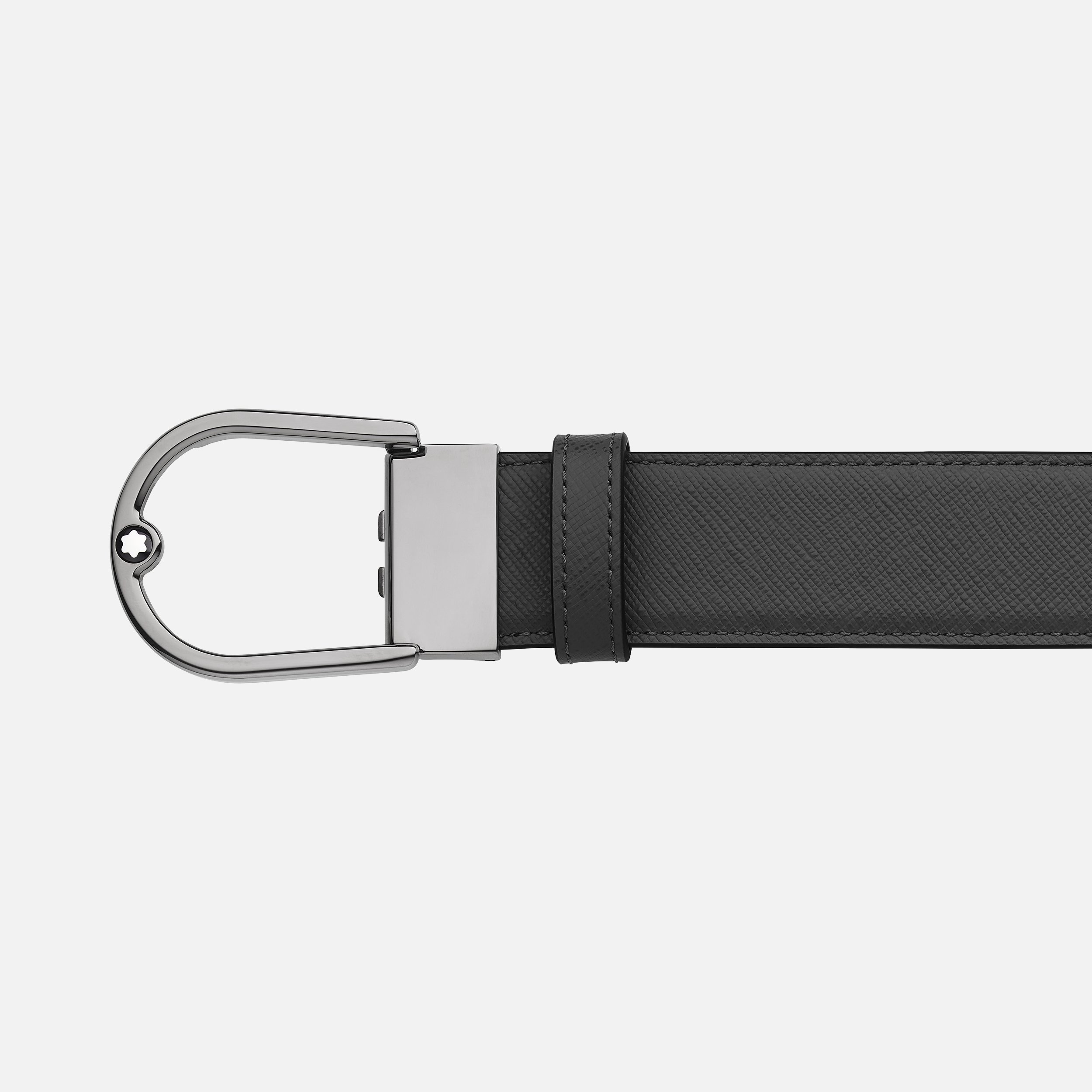 Montblanc Men's Horseshoe Buckle Leather Belt In Gray