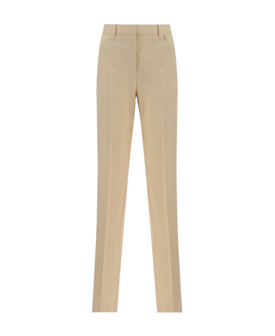 Shop Burberry Straight Casual Pants In Nude