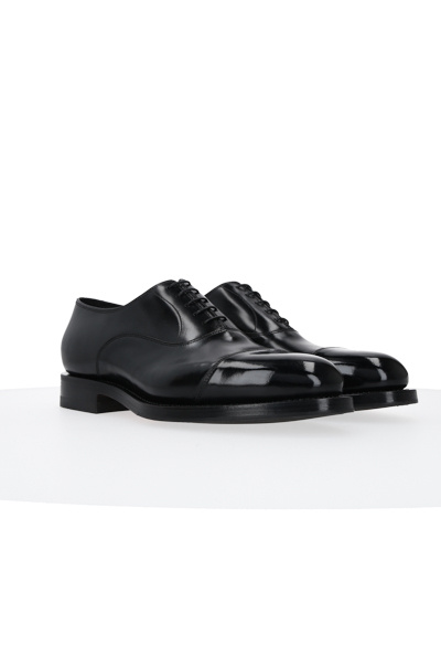 Santoni Lace Up Design Business Dress Shoes In Black