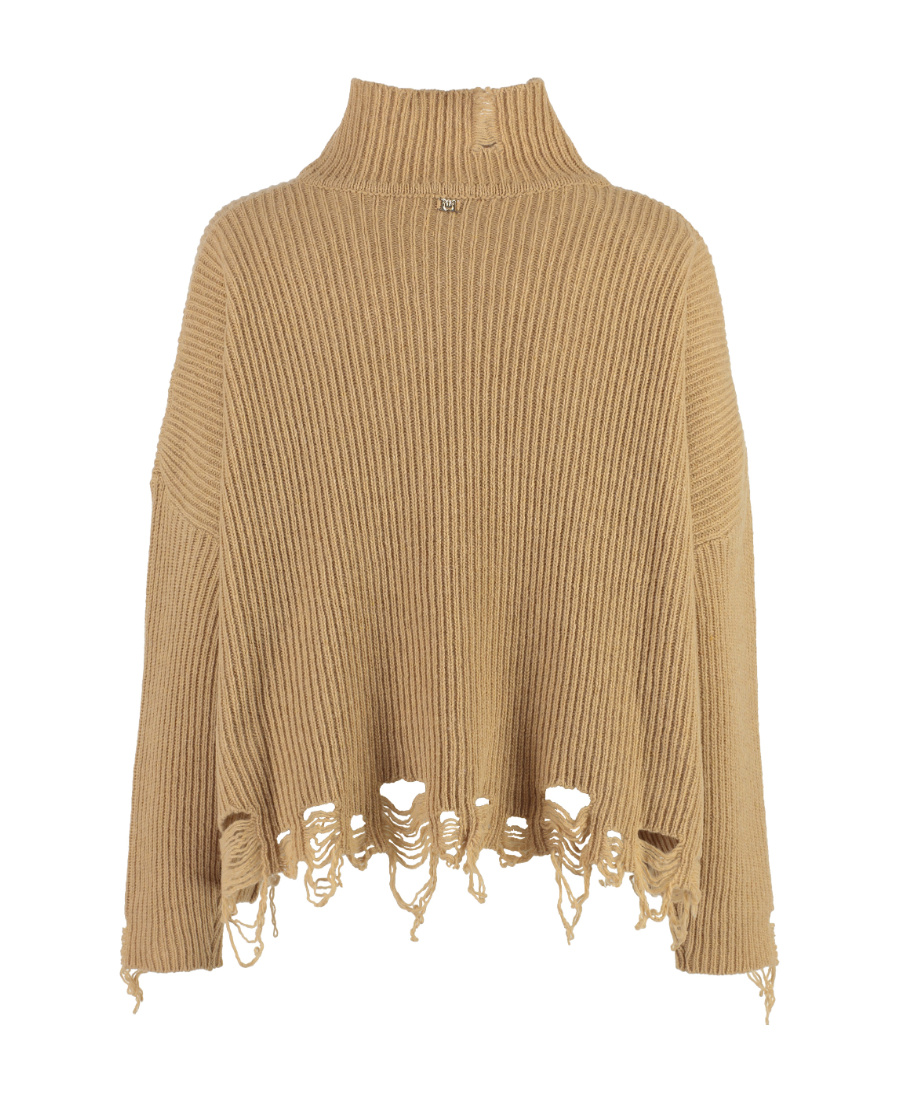 Shop Pinko Distressed Sweater In Nude