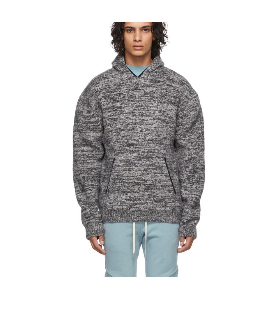 John Elliott Andres Knitted Hoodie In Gray